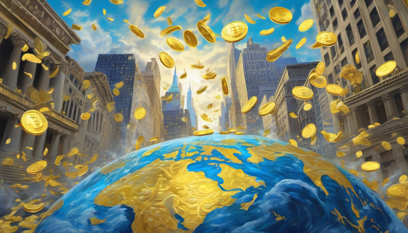 Capital flowing out of Wall Street illustration