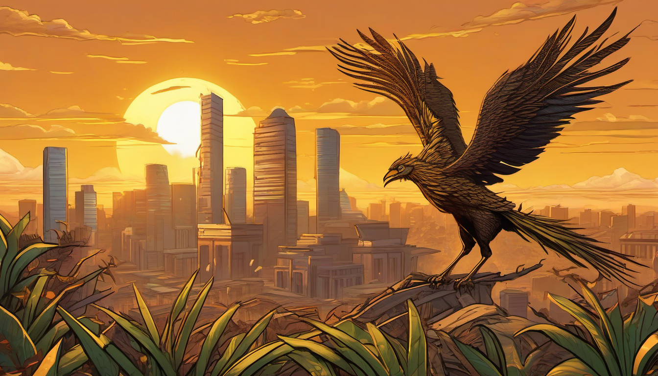 Ethiopia rising from ashes - economic transformation illustration