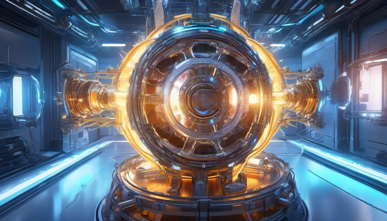 Nuclear fusion reactor with glowing plasma