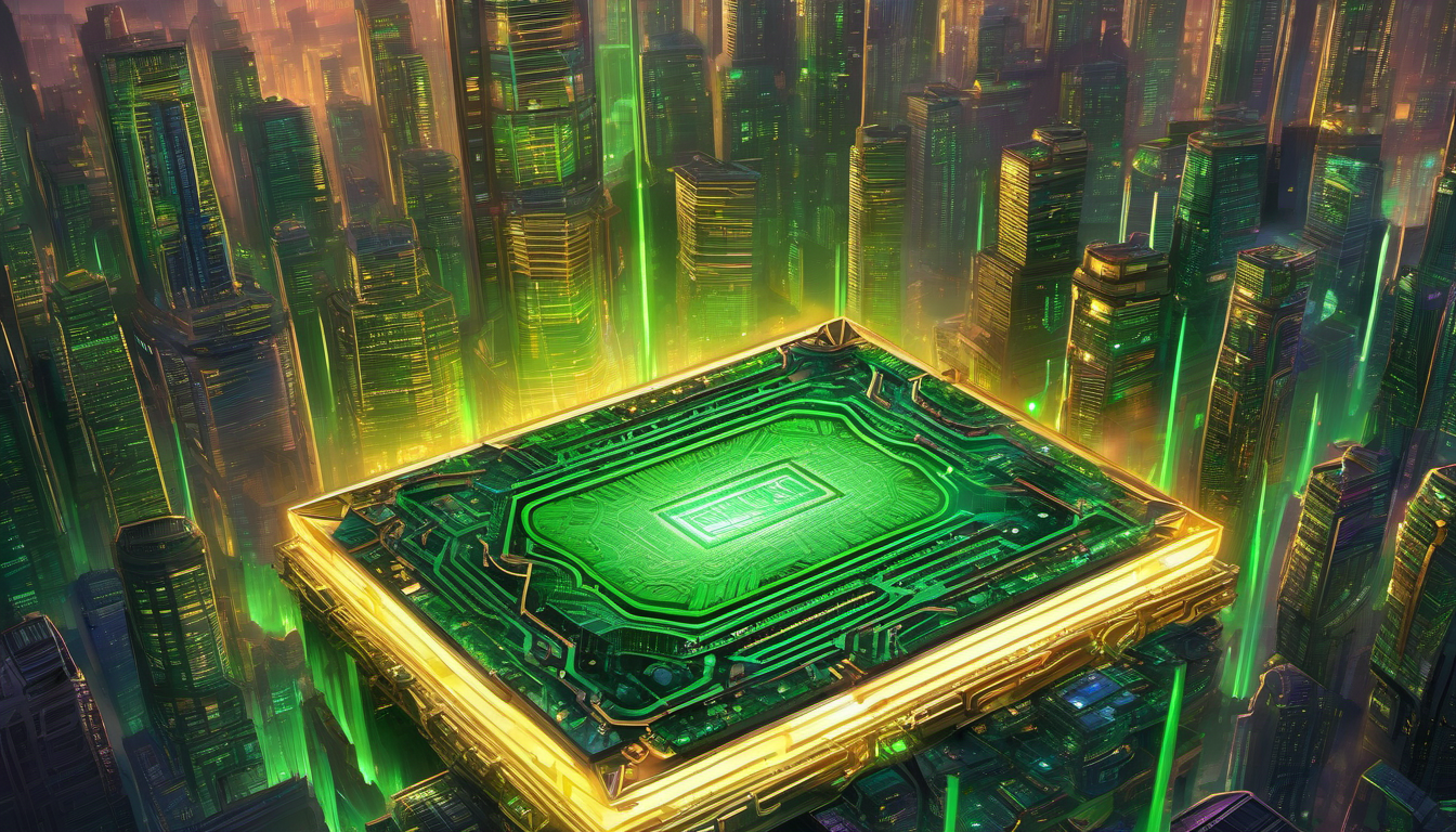 Digital art illustration of AI chip monopoly