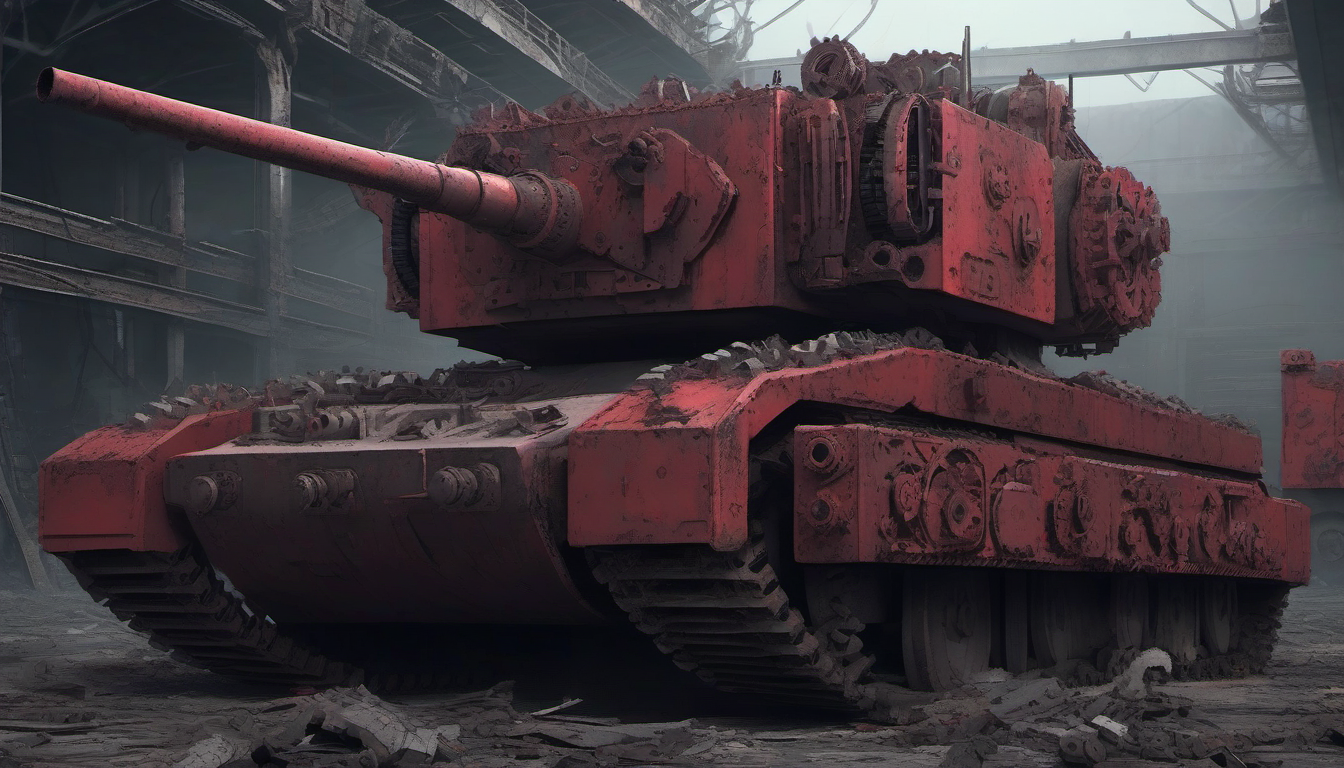 Illustration of Russian war machine grinding to halt