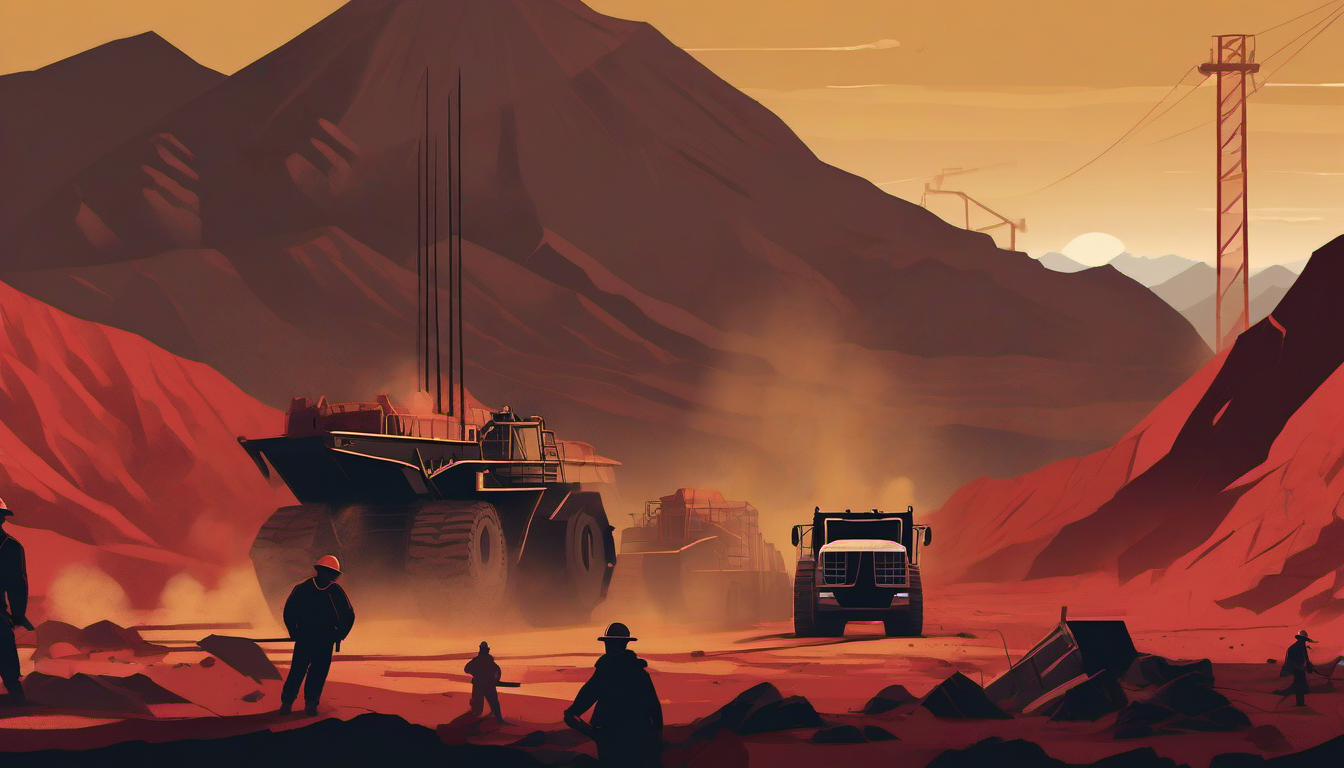 Illustration of fractured Mexican landscape symbolizing cartel civil war impact on mining