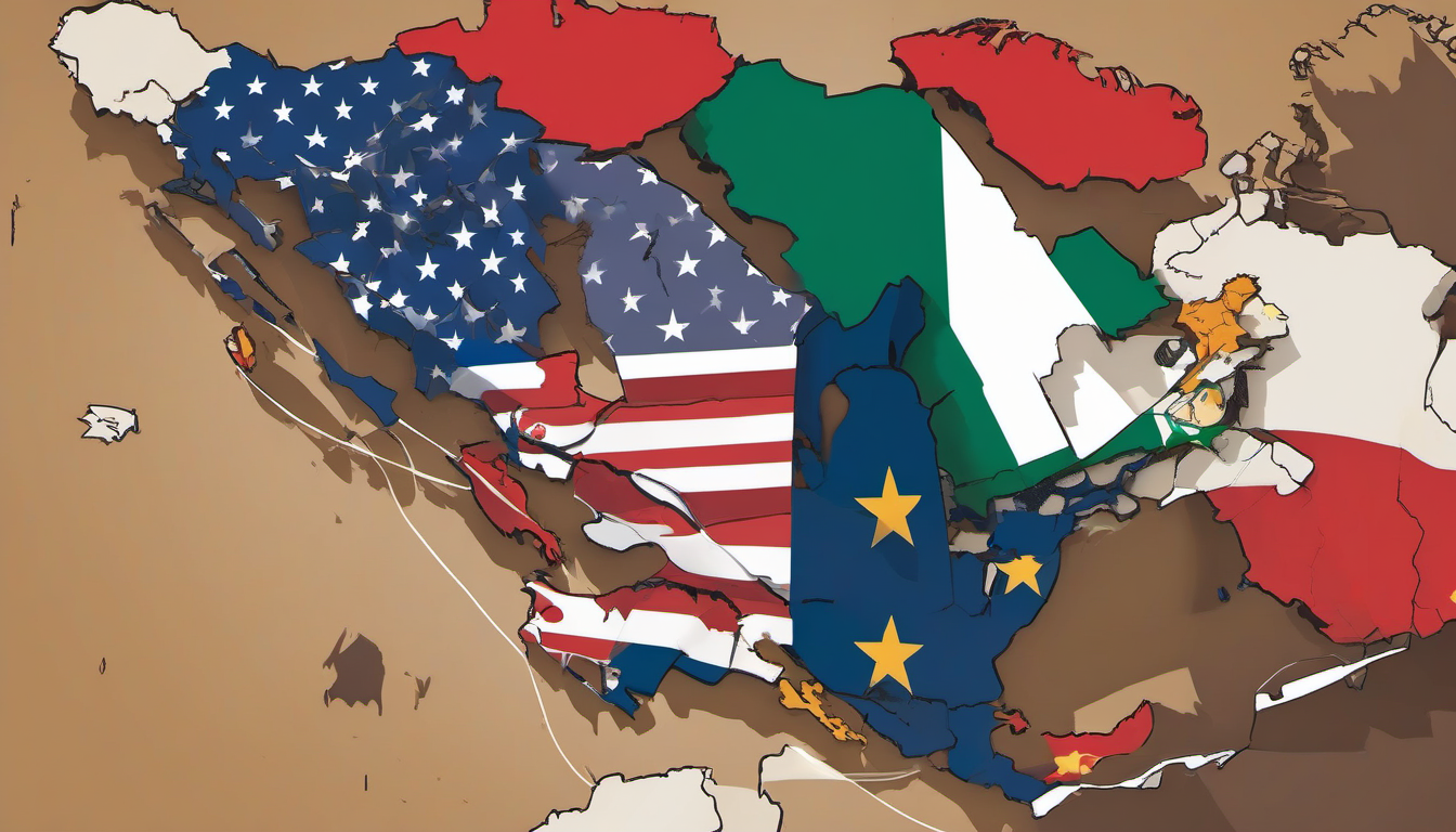 Illustration of North American trade pact crisis