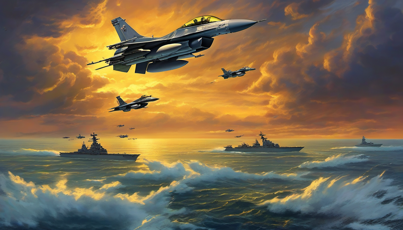 Aerial standoff between US and Chinese fighter jets over the Yellow Sea