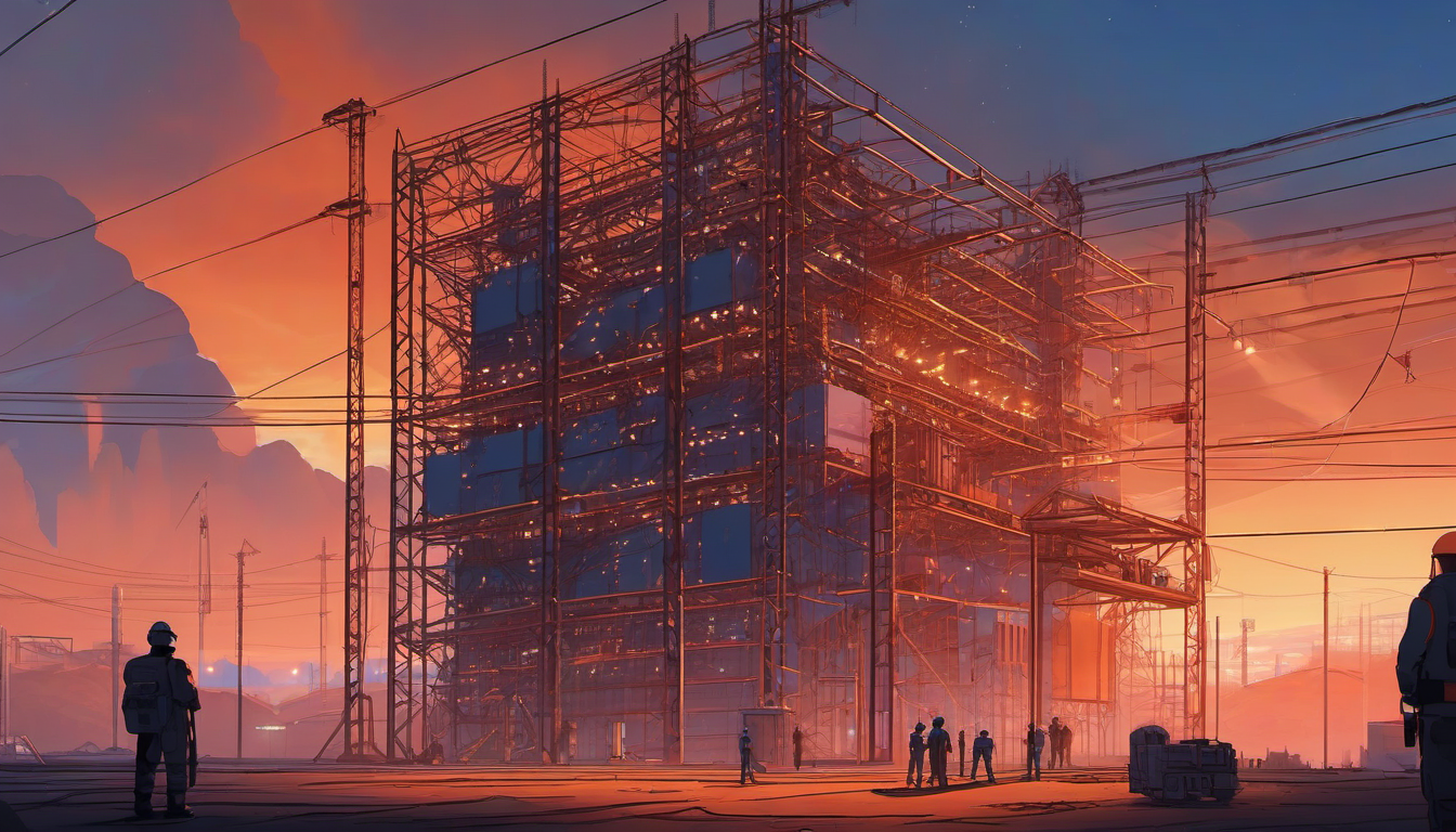 AI data center construction crisis illustration
