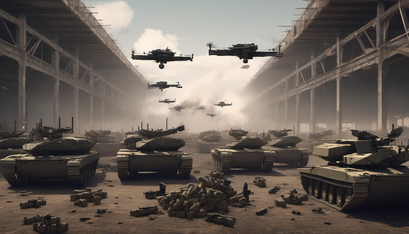 Military warehouse with depleted missile stockpiles