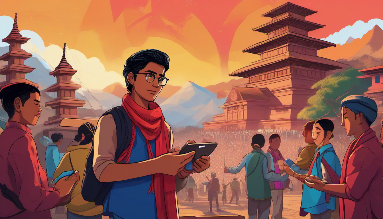 Nepal Gen Z election illustration - rapper Balen Shah vs KP Sharma Oli
