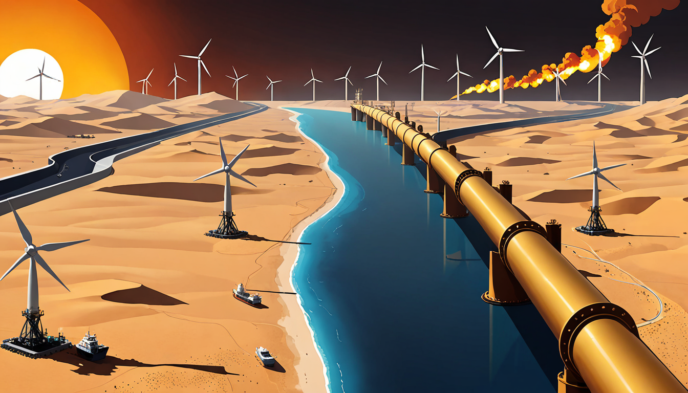 Pipeline stretching across Arabian Peninsula to Israel Mediterranean ports